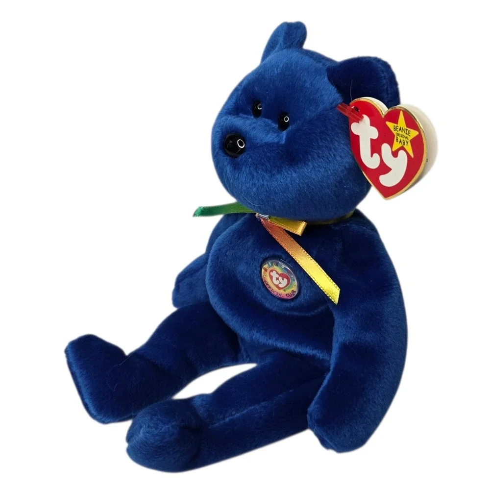 Ty Beanie Babies Clubby Teddy Bear Vintage Retro 1998 Blue 6
